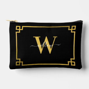 Black & Gold Greek Key Monogrammen Etui