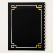 Black & Gold Greek Key Monogrammen Planner (Achterkant)