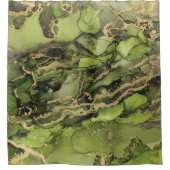 Black Gold Green Shower-gordijn Douchegordijn (Voorkant)