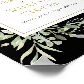 Black Gold Greenery Funeral Delen Een Geheugenteke Poster (Hoek)