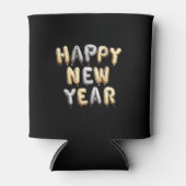 Black Gold Grey Happy New Year Blikjeskoeler (Voorkant)