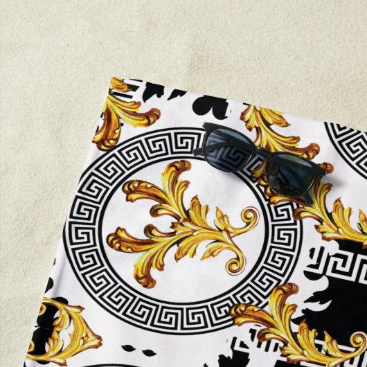 Black Gold Griekse decoratie Strandlaken (In situ)