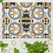 Black Gold Griekse decoratie Theedoek (Gevouwen)