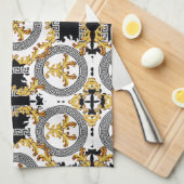 Black Gold Griekse decoratie Theedoek (Quarter Fold)