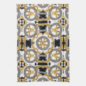 Black Gold Griekse decoratie Theedoek (Verticaal)