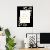 Black Gold Groene Bruiloft Feestelijke Begroeting Poster (Thuiskantoor)