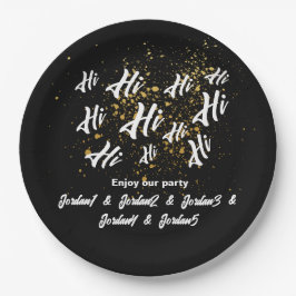 Black Gold Groep Vrienden gezamenlijke verjaardag Papieren Bordje