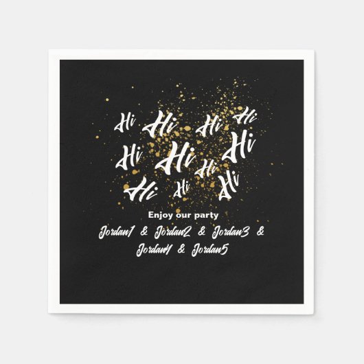 Black Gold Groep Vrienden gezamenlijke verjaardag Servet (Voorkant)