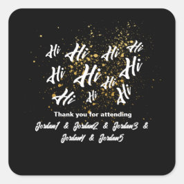 Black Gold Groep Vrienden gezamenlijke verjaardag Vierkante Sticker