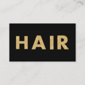 Black&Gold Haarstylist, modern, elegant QR-code Visitekaartje (Voorkant)