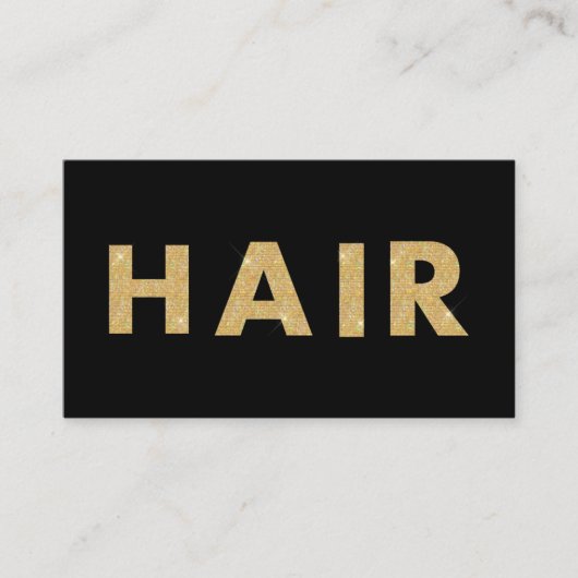 Black&Gold Haarstylist, modern, elegant QR-code Visitekaartje (Voorkant)