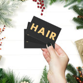 Black&Gold Haarstylist, modern, elegant QR-code Visitekaartje