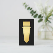 Black & Gold Hair Clipper Barbershop Visitekaartje (Staand voorkant)
