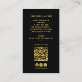 Black & Gold Hair Clipper Barbershop Visitekaartje (Achterkant)