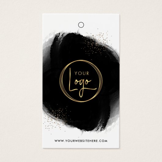 Black & Gold Hair Extensions Boutique Hang Label Visitekaartje (Voorkant)