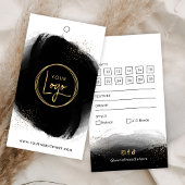 Black & Gold Hair Extensions Boutique Hang Label Visitekaartje