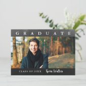  Black Gold Handwrite Foto Afstudeerder Party Kaart (Staand voorkant)