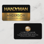 Black Gold Handyman Signage Layers Visitekaartje (Voorkant / Achterkant)