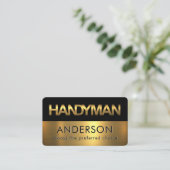 Black Gold Handyman Signage Layers Visitekaartje (Staand voorkant)