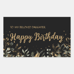 Black Gold Happy Birthday Sticker