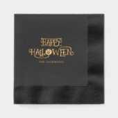 Black Gold Happy Halloween Party Folie Servetten (Voorkant)