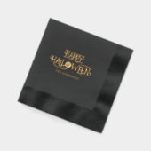 Black Gold Happy Halloween Party Folie Servetten (Links)
