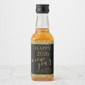 Black Gold Happy Nieuwjaar 2023, aangepast cadeau Likeurfles Etiket (Voorkant)