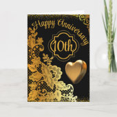 Black Gold Happy Wedding Jubileum voor koppel Kaart (Voorkant)