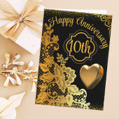 Black Gold Happy Wedding Jubileum voor koppel Kaart