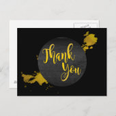 Black Gold Hartelijk dank Abstract modern Briefkaart (Voorkant / Achterkant)