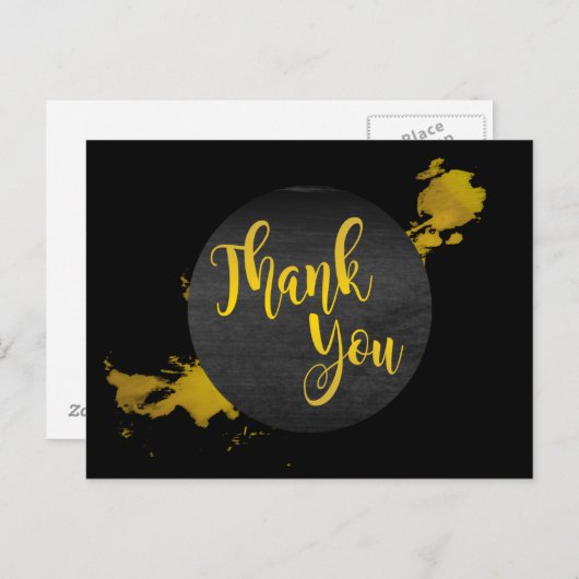 Black Gold Hartelijk dank Abstract modern Briefkaart (Voorkant / Achterkant)