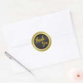 Black Gold Hartelijk dank Ronde Sticker (Envelop)