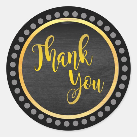 Black Gold Hartelijk dank Ronde Sticker (Voorkant)