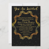 Black & Gold Heart Chic 10e bruiloft Jubileum Kaart (Achterkant)