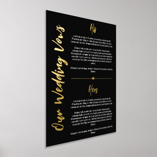Black Gold Heart en Script Wedding Vows Keepslag Folie Afdrukken (Laagn)