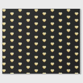 Black Gold Heart Patroon Cadeaupapier (Vlak)