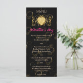 Black & Gold Heart Valentijn’s Day Menu (Staand voorkant)