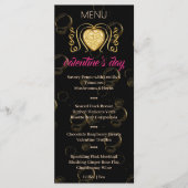 Black & Gold Heart Valentijn’s Day Menu (Voorkant)