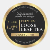 Black & Gold Herbal Tea Coffee Homemade Label (Voorkant)