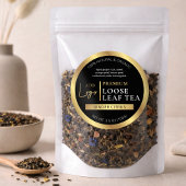 Black & Gold Herbal Tea Coffee Homemade Label