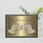 Black Gold High Heels - 50e verjaardag van de 50e  Kaart (Staand voorkant)