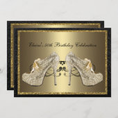 Black Gold High Heels - 50e verjaardag van de 50e  Kaart (Voorkant / Achterkant)