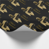 Black Gold High Heels Vrouwen 50ste Verjaardag Par Cadeaupapier (Hoek)