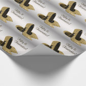 Black Gold High Heels Vrouwen 50ste Verjaardag Par Cadeaupapier (Hoek)