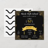 Black Gold High School Class reünie Kaart (Voorkant / Achterkant)