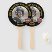 Black Gold High School Football Player Photo Handwaaier (Voorkant en achterkant)