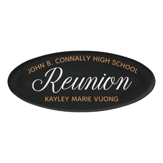 Black Gold High School reünie gepersonaliseerd Naambadge (Voorkant)