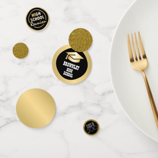 Black, Gold High School Reunion Confetti (Groep)