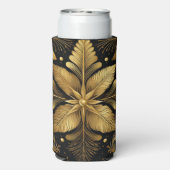 BLACK & GOLD HOLIDAY CHRISTMAS LEAVES SELTZER BLIKJESKOELER (Seltzer Achterkant)