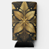 BLACK & GOLD HOLIDAY CHRISTMAS LEAVES SELTZER BLIKJESKOELER (Achterkant)